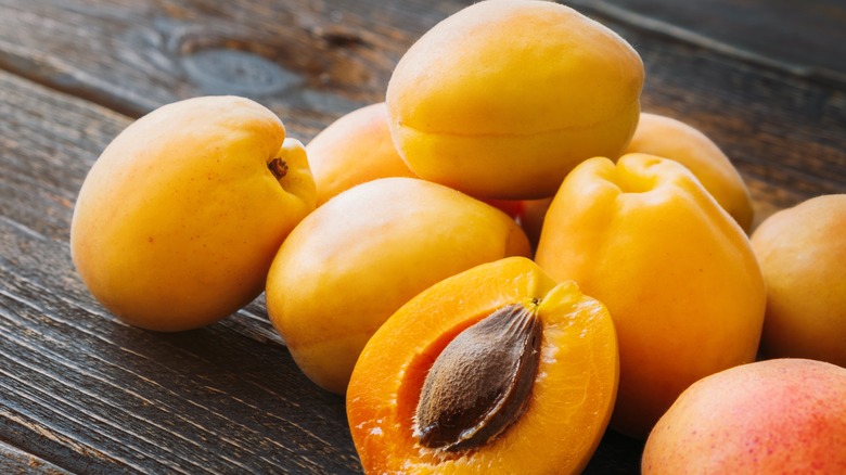 apricots displayed 