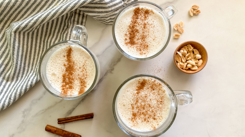 peanut atole in mugs