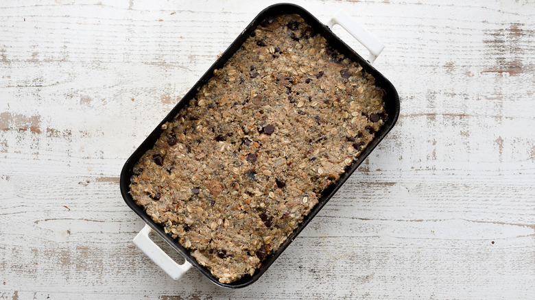 Oat batter ready to bake