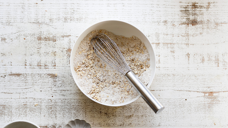 Large bowl with dry ingredients