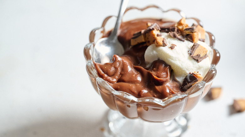 spoon in pudding bowl