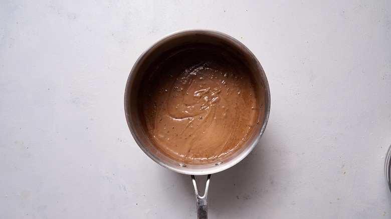 pudding in saucepan