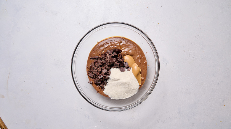 chocolate and peanut butter in bowl