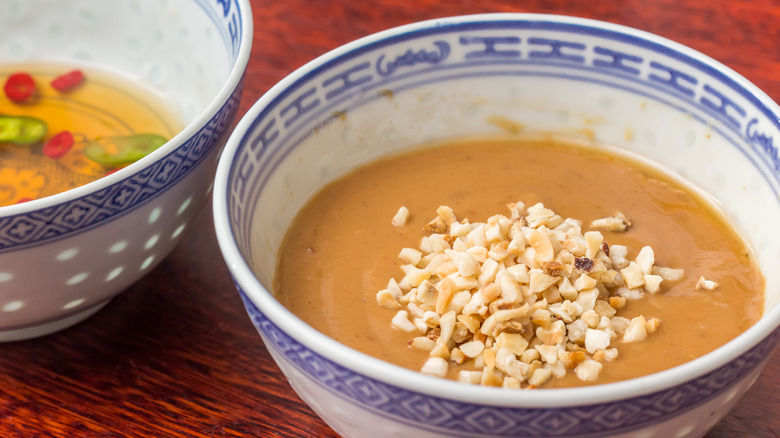 peanut sauce in a bowl