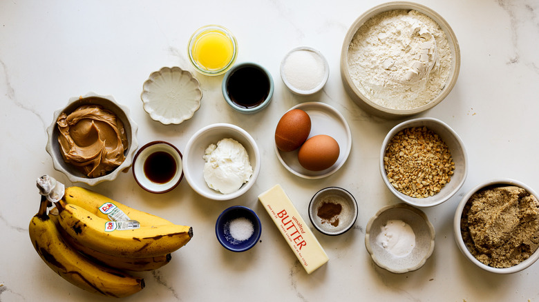 Ingredients for peanut butter muffins
