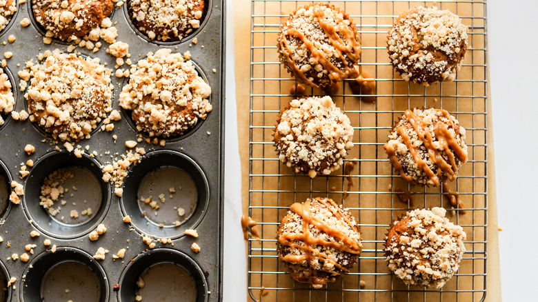 Finished peanut butter banana muffins