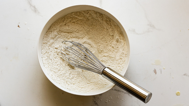 Whisking dry ingredients together