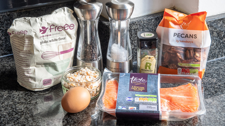 Ingredients for pecan-crusted trout