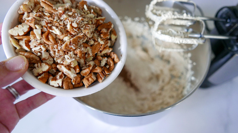 pecan sandies dough in bowl