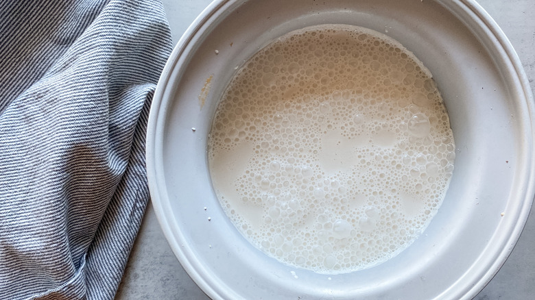 ice cream base in machine