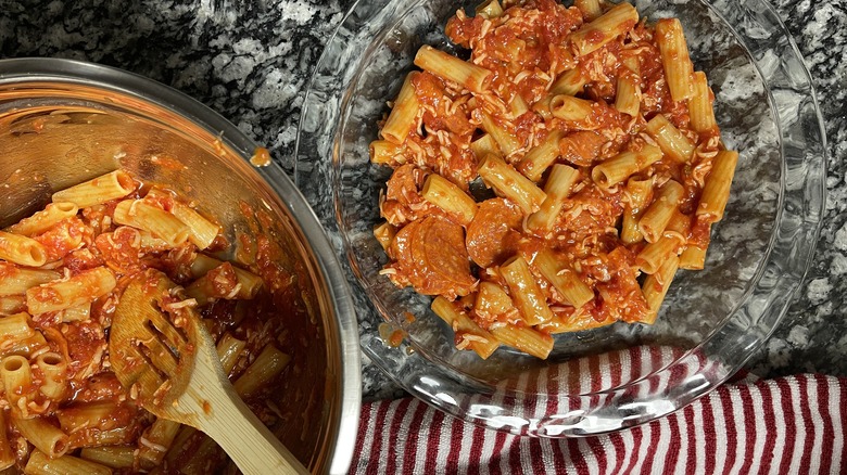 cheese meat sauce and pasta