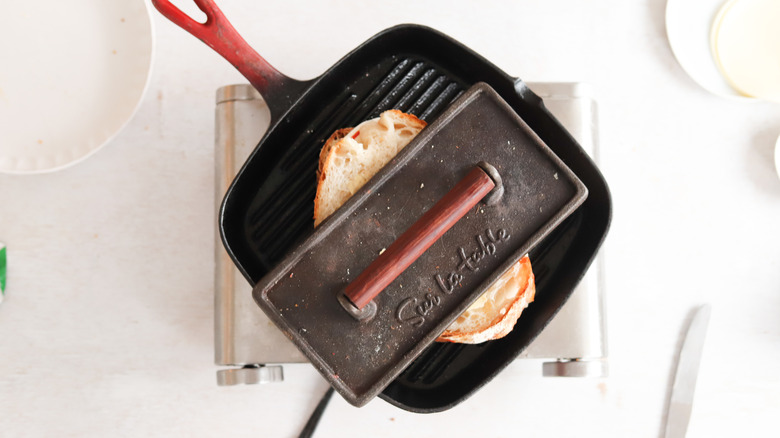 sandwich on panini press