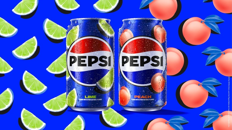 A can of Pepsi Lime and Pepsi Peach