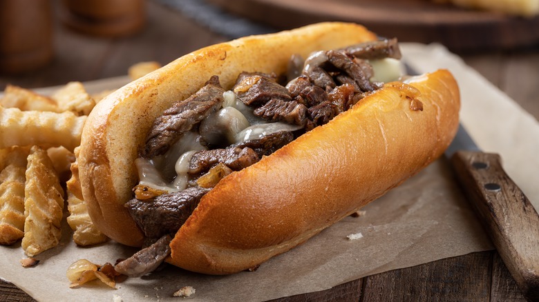 philly cheesesteak with fries