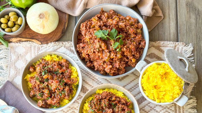 Picadillo (Cuban Ground Beef) With Saffron Rice Recipe