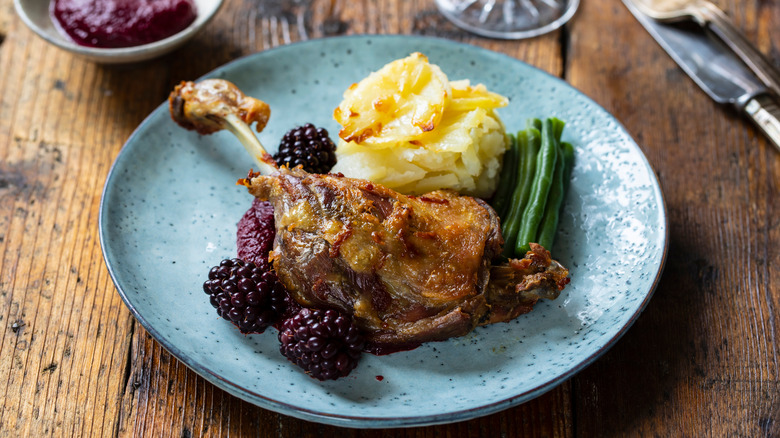 Duck with blackberries