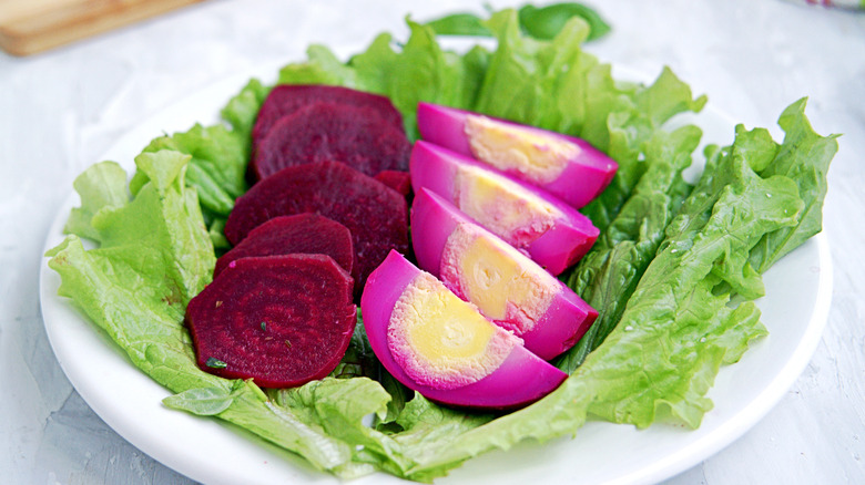 cut beets and beet pickled eggs