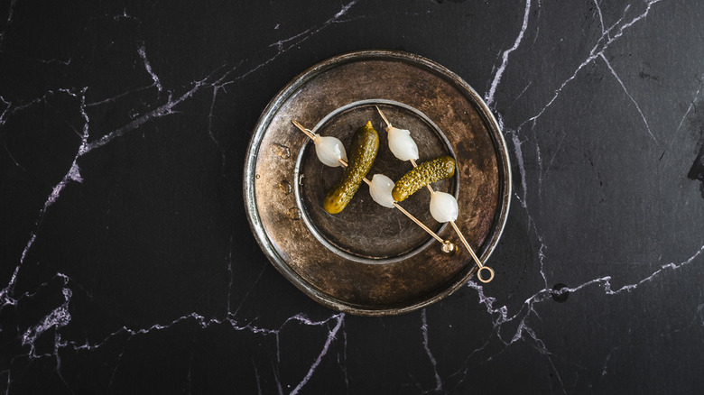 two garnishes on a plate