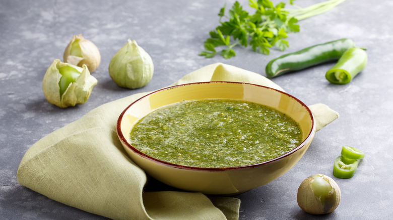 Bowl of salsa verde