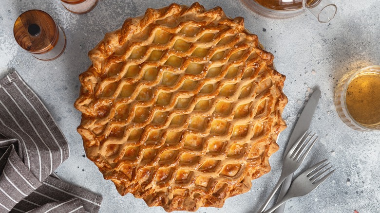 Homemade pie with lattice 