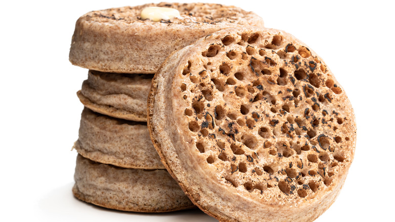 stack of crumpets