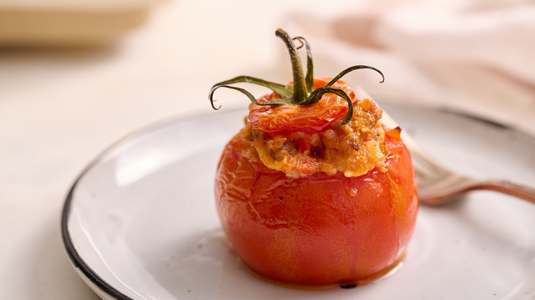 stuffed tomato on a plate