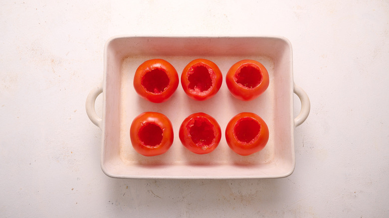 tomatoes in baking dish