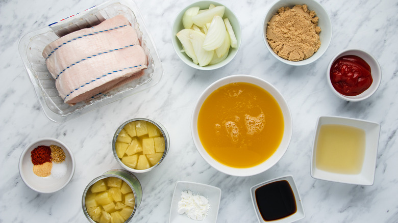 ingredients for pineapple pork loin