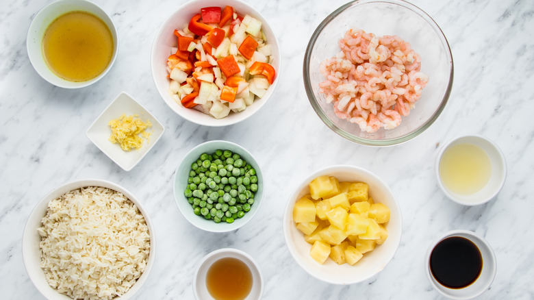 ingredients for pineapple fried rice