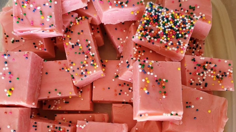 pink lemonade fudge squares