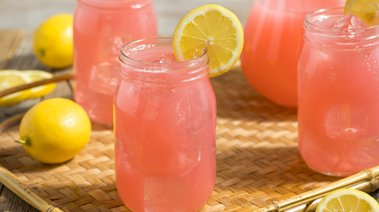 jars of pink lemonade