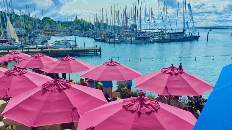 Waterfront patio at the Pink Pony on Mackinac Island