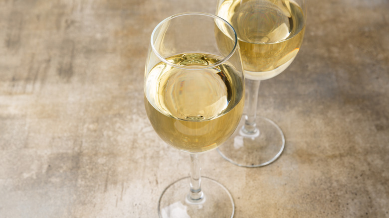 Two glasses of white wine