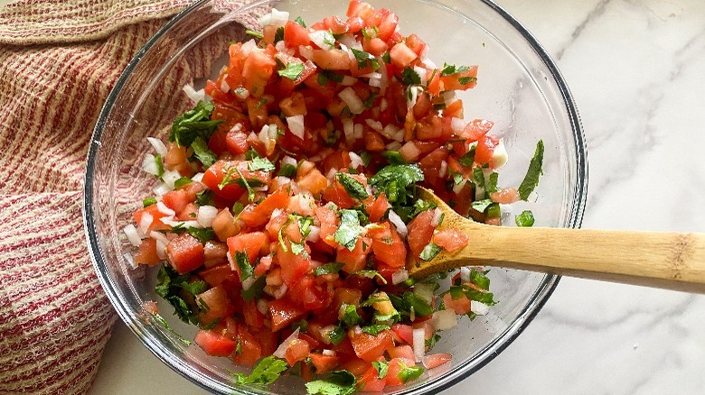 pico de gallo in bowl