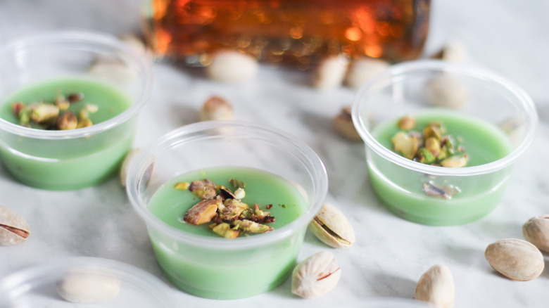 pistachio-amaretto jell-o shots