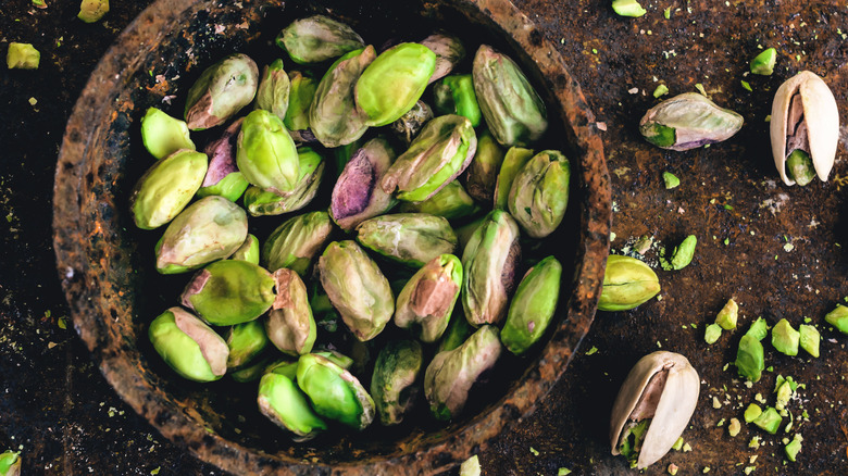 Pistachios in bowl