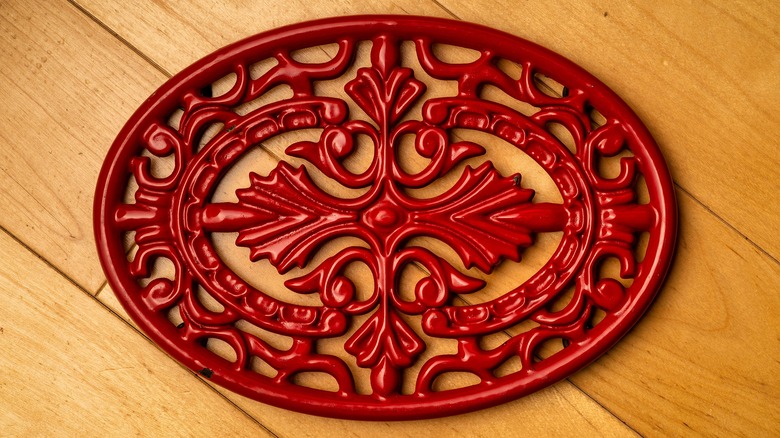 overhead image of metal trivet