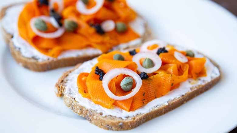 carrot lox on bread