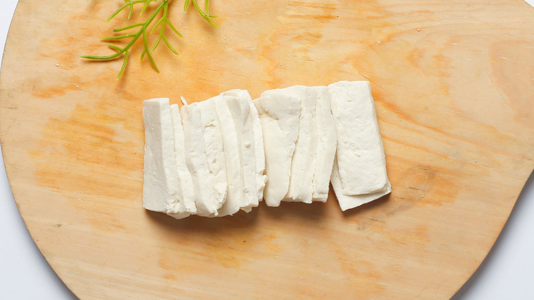 tofu on cutting board