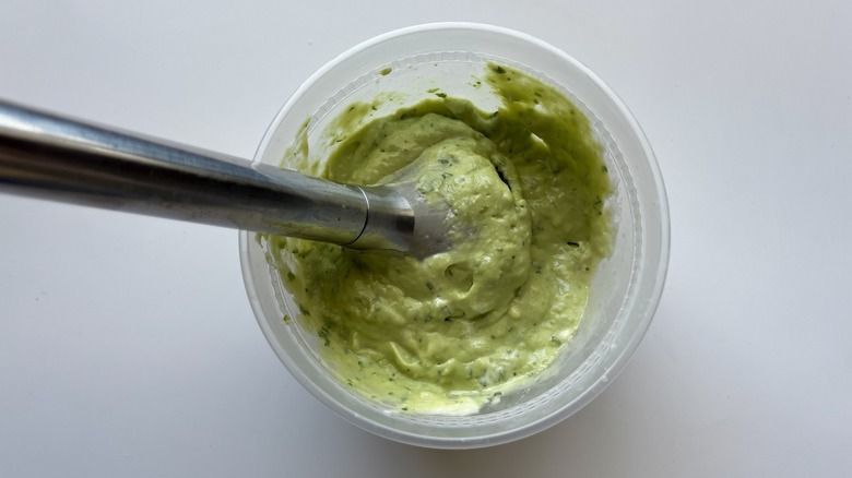 avocado dip with immersion blender