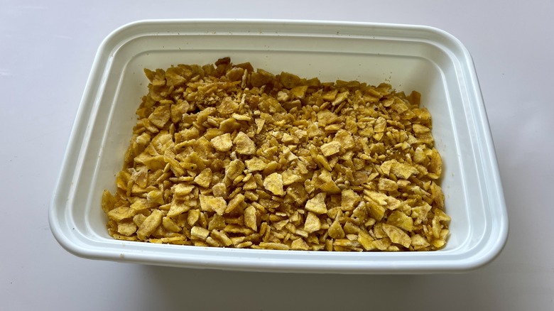 crushed chips in rectangular bowl