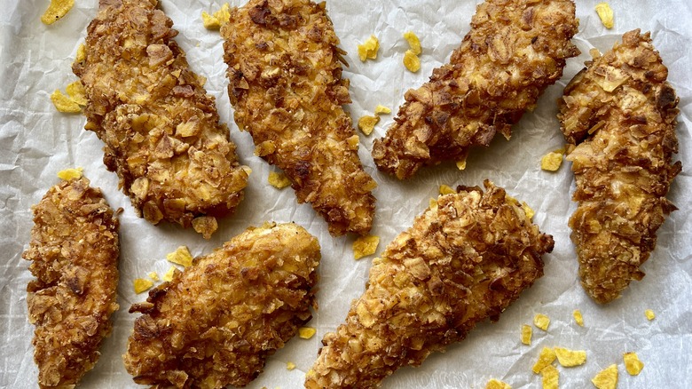 chicken fingers on paper towel