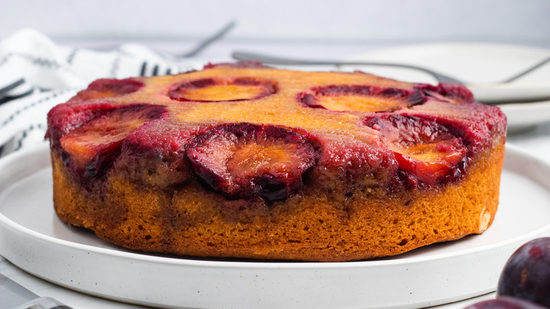 plum cake on plate 