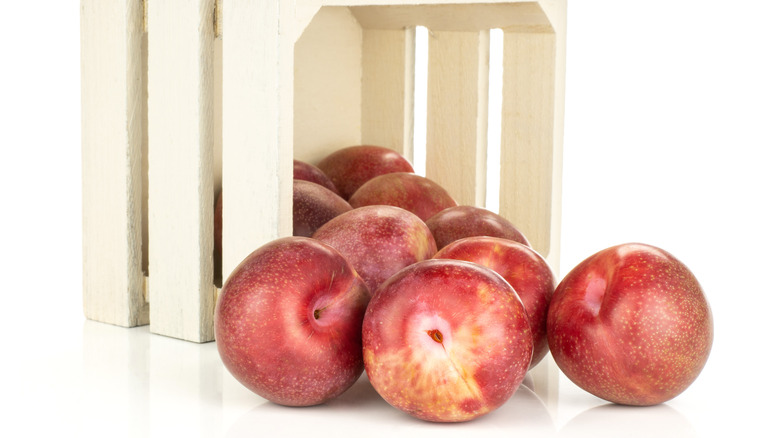 pluots coming out of crate