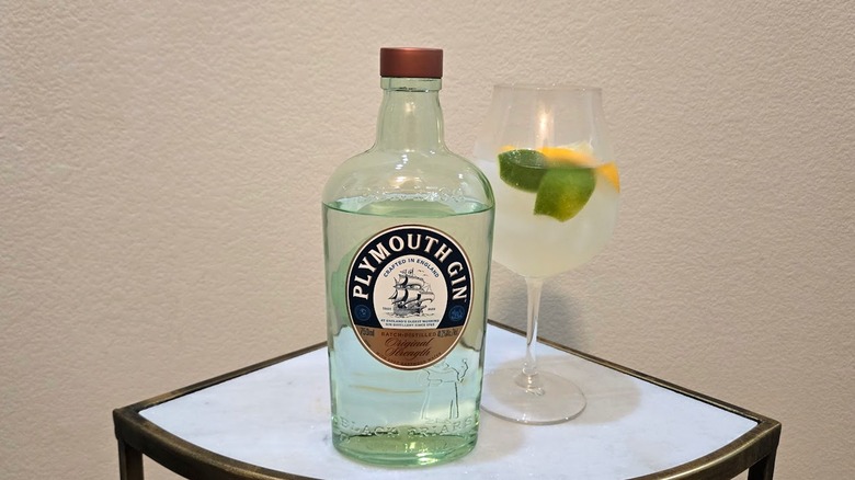 Plymouth Gin with gin and tonic