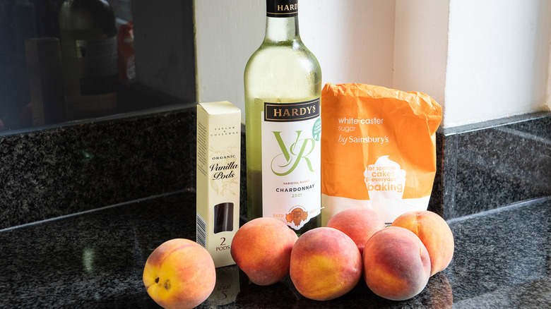 ingredients for poached peaches