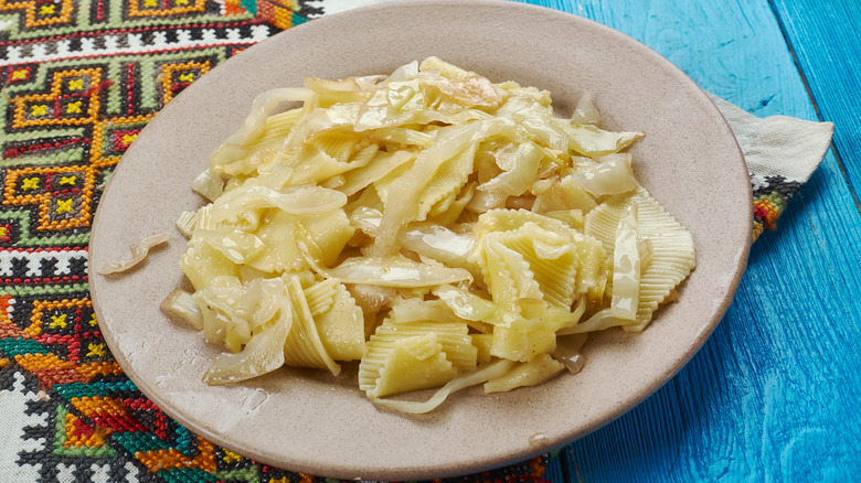 Haluski pan fried cabbage and noodles