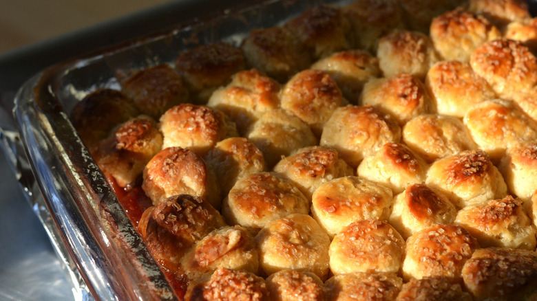 baked cobbler in pan