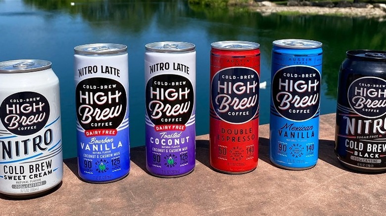 Cans of High Brew coffee