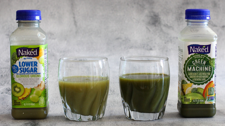 green juices in glasses